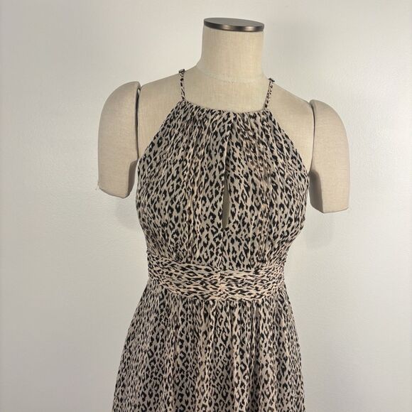 BCBG Maxi Dress Size 4 Sheer Lined Sleeveless Floor Length Animal Print $128 - Picture 3 of 6